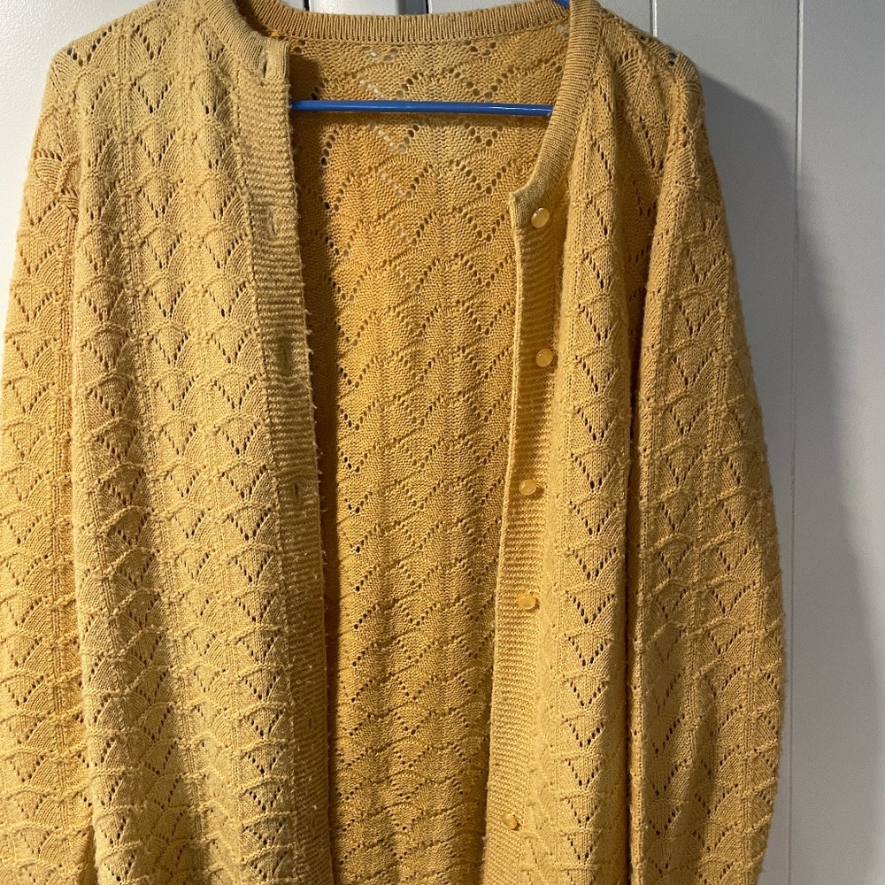 Vintage Handmade Mustard Yellow Cardigan